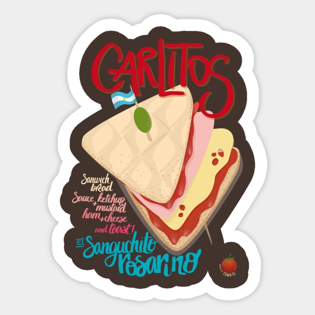 Sandwich Carlitos - El Sanguchito Rosarino Sticker by Tomate